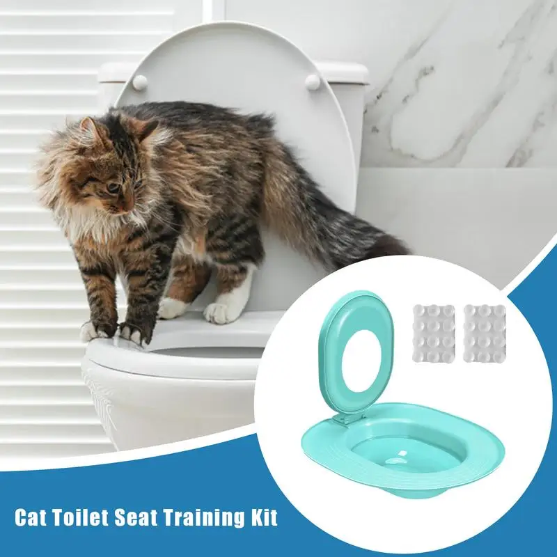 مقعد معلم لتدريب مرحاض القطط للحيوانات الأليفة مانع للتسرب وغير لاصق لمدرب مرحاض القطط لمنزل الحمام في الشقة