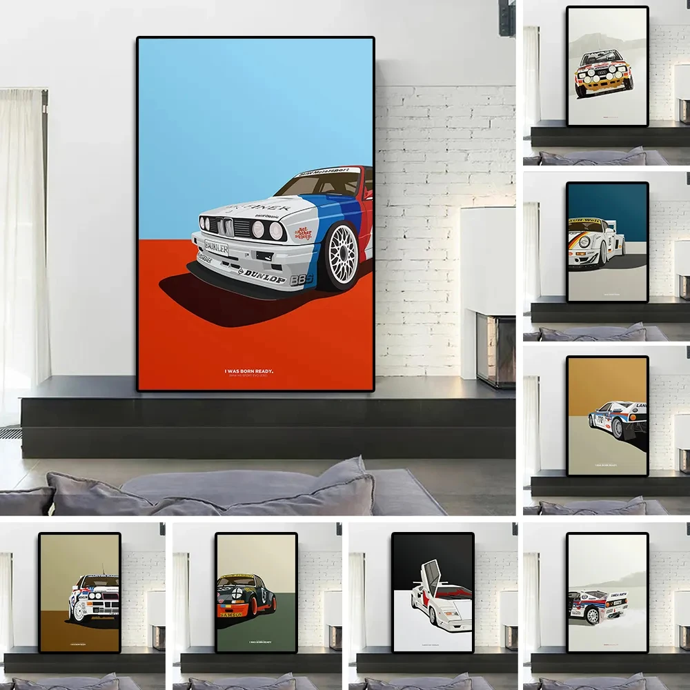 

Classic Sports Car Graffiti Canvas Painting, Supercar Poster, Wall Art, Room Decoration, Racing GT 40, 9 1 1 Home Decoration