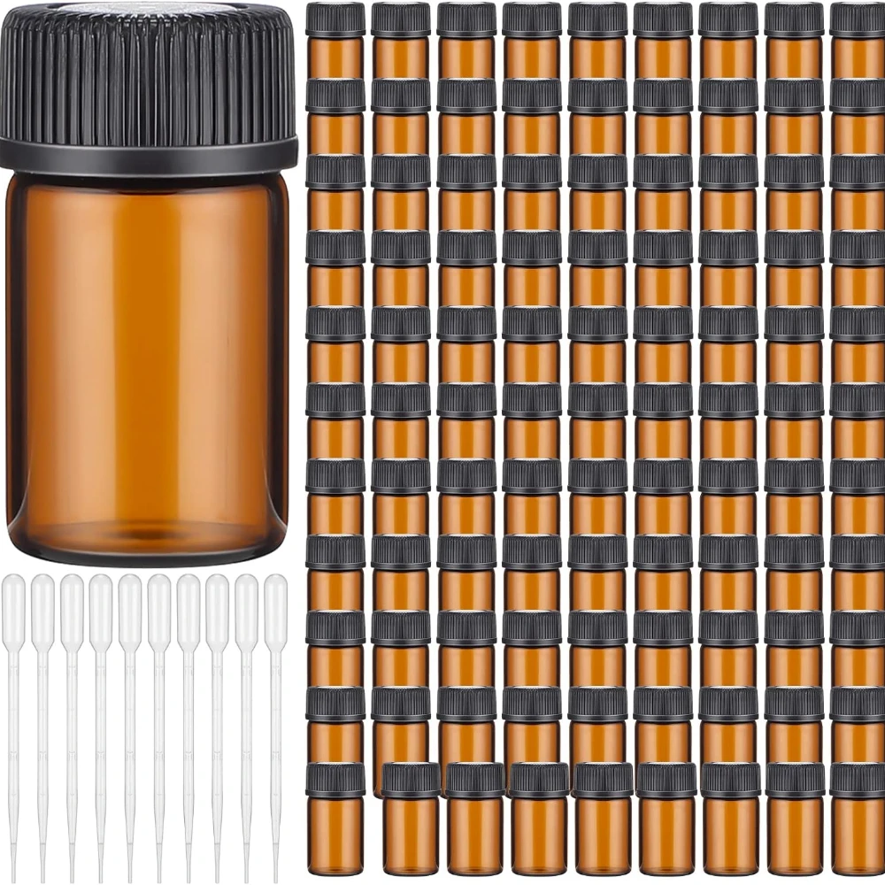 10 szt. 3ml 5ml przezroczystych bursztynowych małych szklanych fiolek pojemnik na odczynnik z brązową próbką (z zakrętką, wyślij nawadniania kropelkowego)