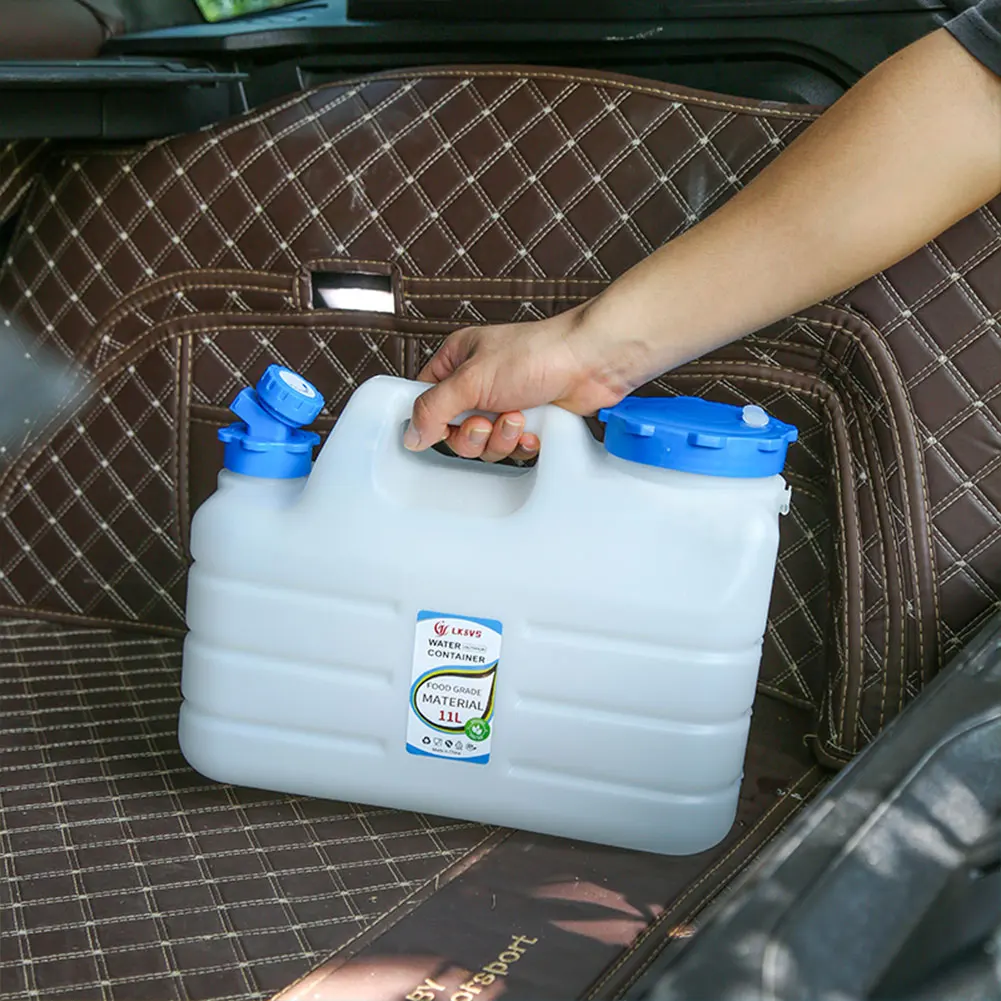 حاوية تخزين المياه سعة 11 لتر مع صنبور خزان مياه محمول سعة كبيرة دلو مياه الشرب للتخييم في السيارة