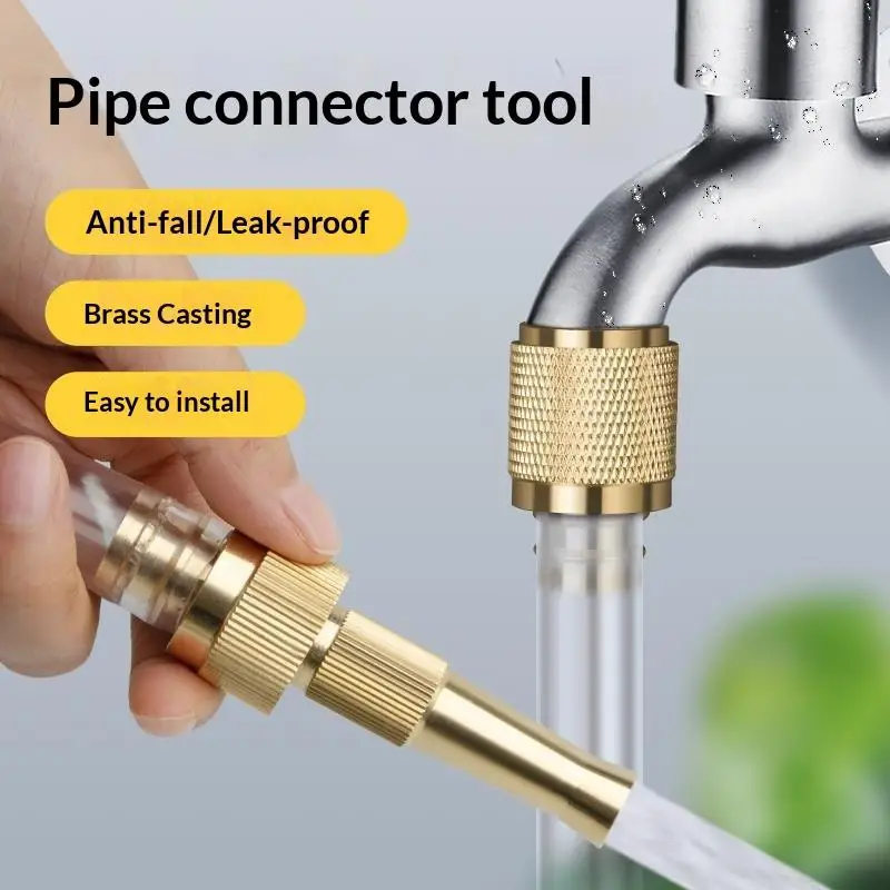 1/2 PCS Brass High Pressure Spray: Nozzle Water Adjustable Quick Connector Home Garden