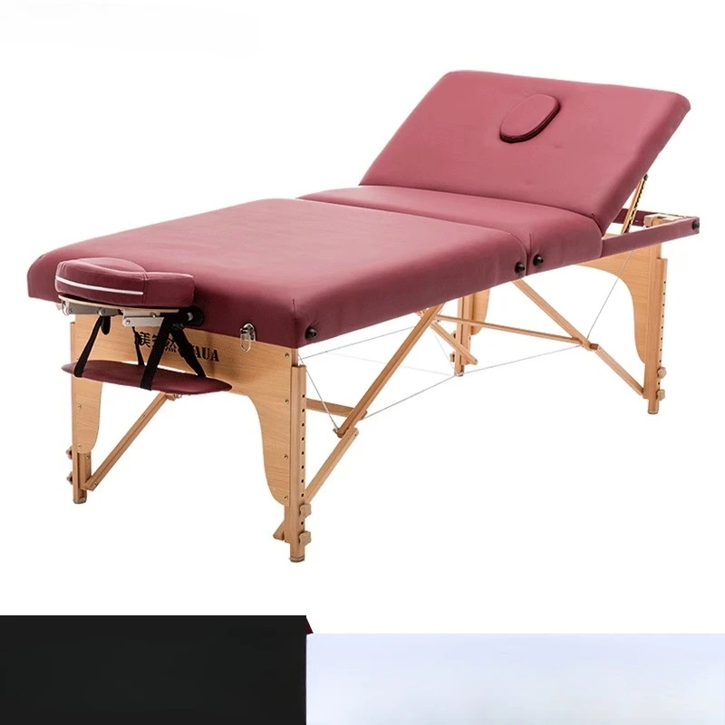 

Portable Mobile Massage Tables Mattresses Tattoo Sauna Wooden Massage Tables Spa PU Leather Furniture Einen Massagewagen MHAMC