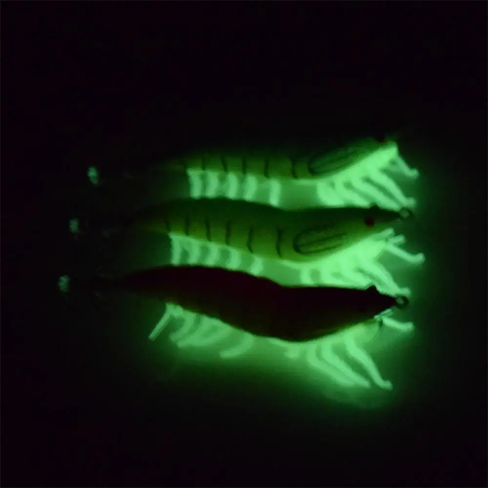 Leuchtender Imitationsholz-Garnelen-Tintenfisch-Haken Nr. 2.5 Nr. 3,5 cm Weichfüßige Garnelen Meeresfischerei Lua Fluoreszierender Köder – Detail 6