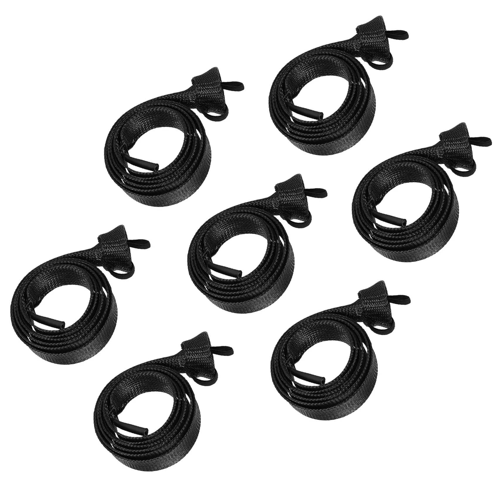 7Pcs Fishing Rod Cover,Casting/ Fishing Rod Socks Braided Mesh Rod Sleeve Cover Protector Pole Gloves image 2
