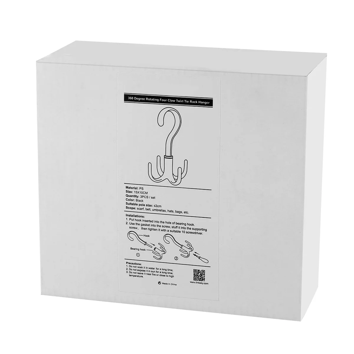 

3pcs Rotating Tie Rack Hanger 360 Degree Rotation Large Hanger Hook Organizer Hook Wardrobe Organizer Storage Closet