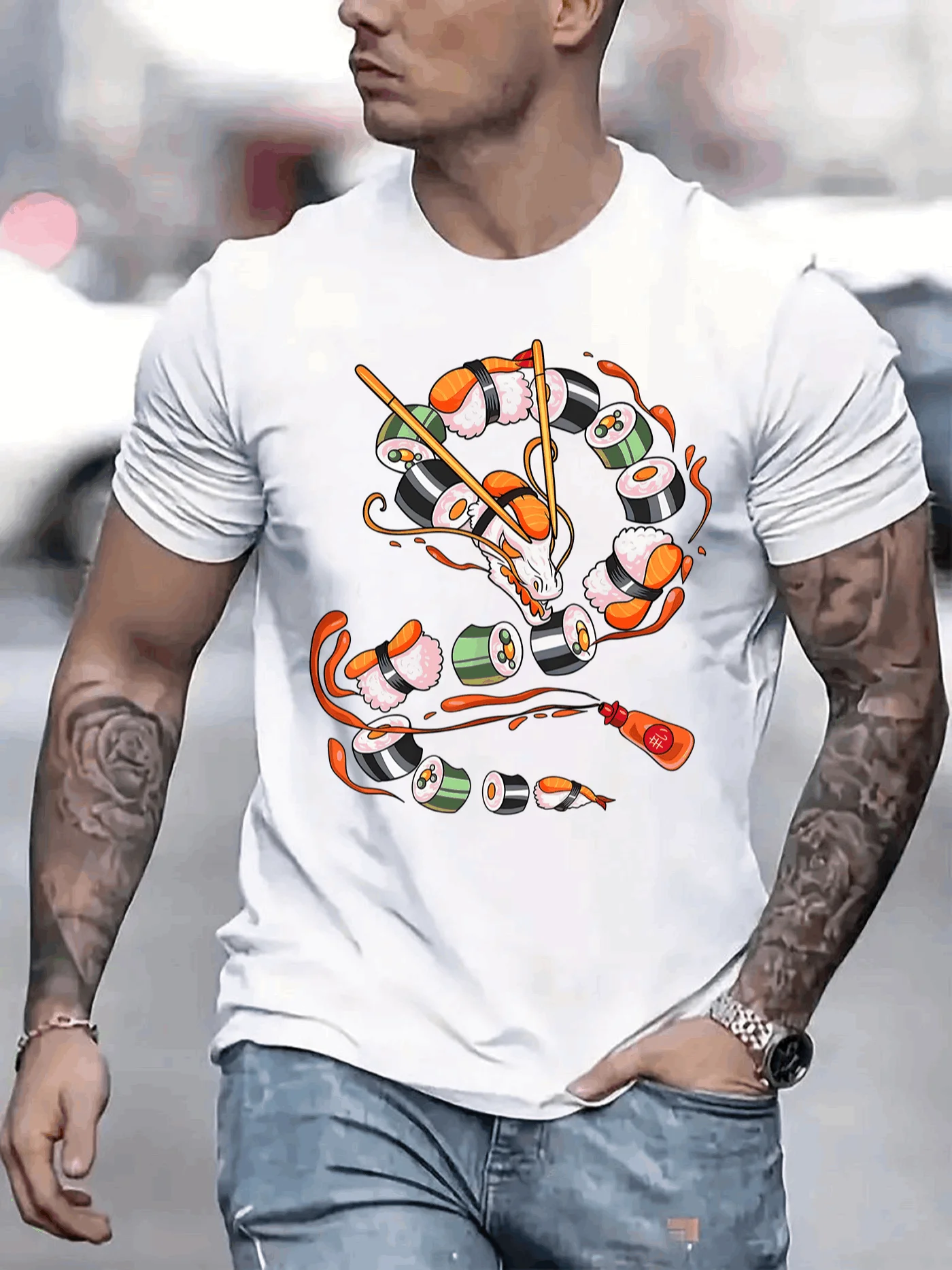 Dragon Men's Casual Short Sleeve T-Shirt