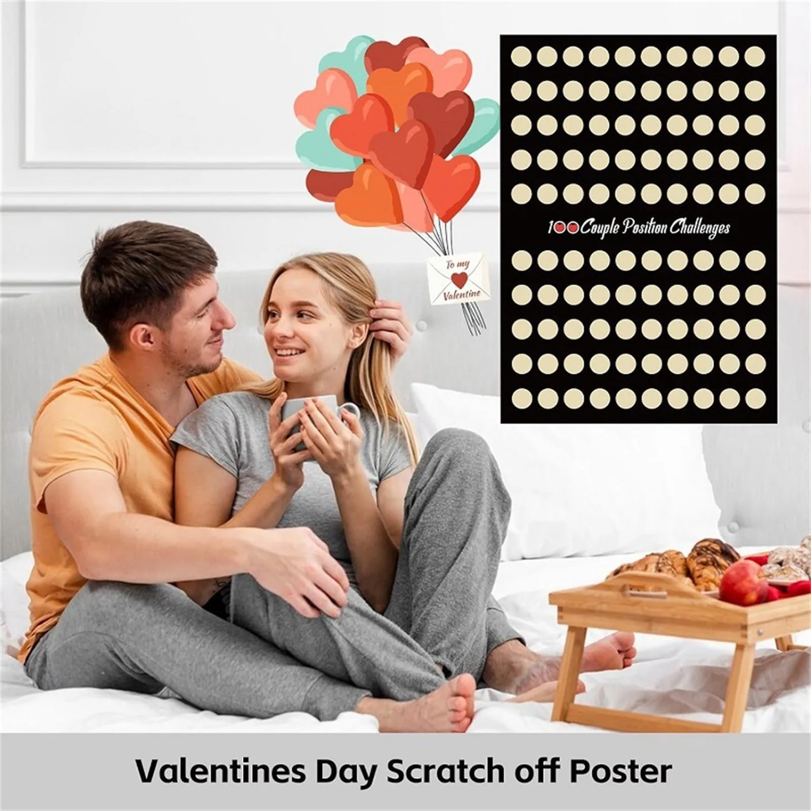 100 Date Ideas Scratch Off Poster, Couples Dating Night Ideas, Dating Night Games, Couple Anniversary And Valentine\'s Day Gift