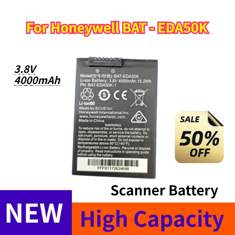 

Аккумулятор для сканера 3,8 В, 4000 мАч для Honeywell BAT — EDA50K