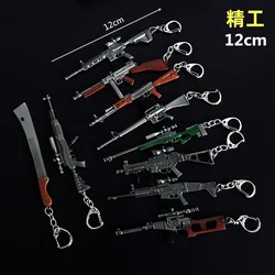 Game PUBG Keychain 98K AWM SCARL Model Key Chains Metal Keyring Pendant llaveros cosplay souvenir Gifts alloy chaveiro 12CM