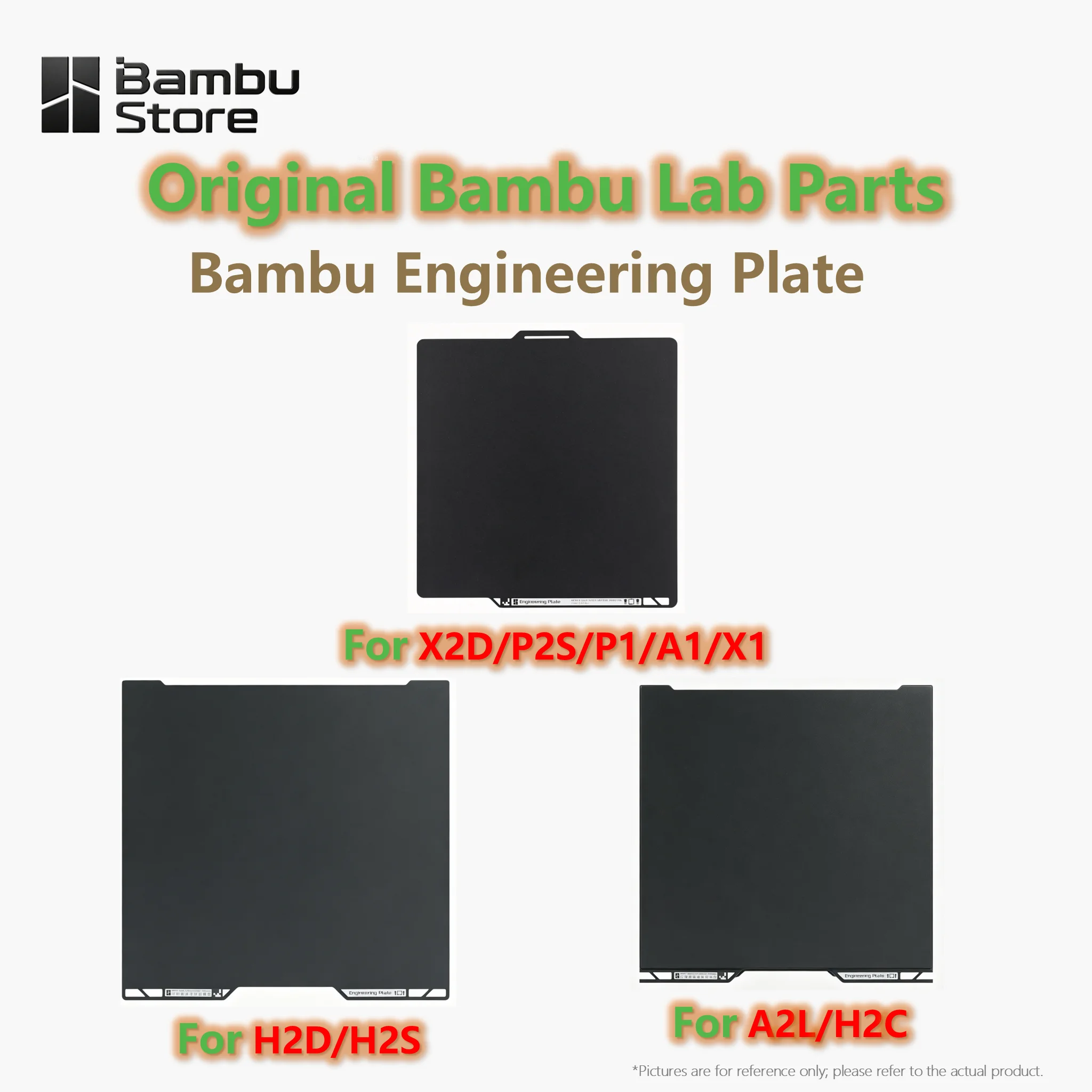 Original Bambu Lab Engineering Plate for H2D/H2S/X2D/P2S/P1/A1/X1/H2C/A2L, High-Temp Smooth Build Surface Plate for 3D Printer