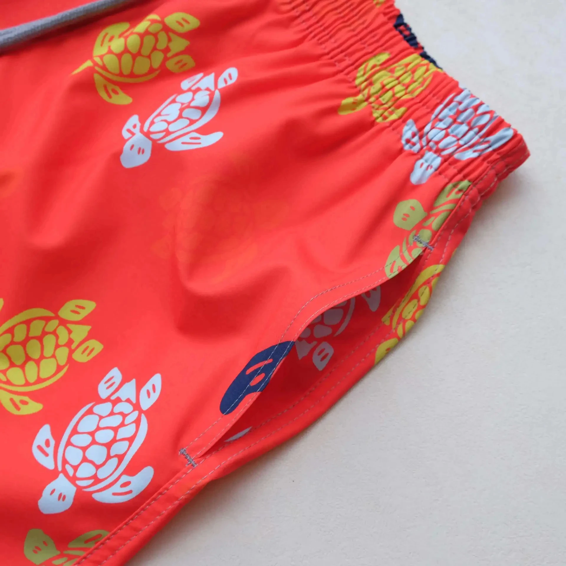 Men's Polyester Fabric Shorts, Beach Shorts, Quick-Dry Board Shorts, Vacation, Home Leisure, Fashionable Brand, Turtle Brand