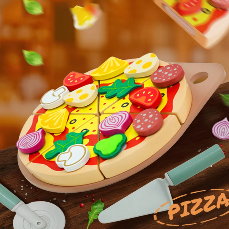 

Kids Pizza Cutting Toy Simulation Plastic Pizza Dinette Child Toy Kitchen Pretend Play Food Cooking Kitchen Toys for Girls Kids