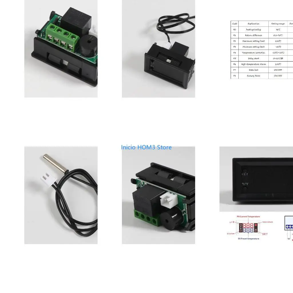A5YD W2809 DC12V20A Temperature Controller Programmable Dual Color LED Monitor