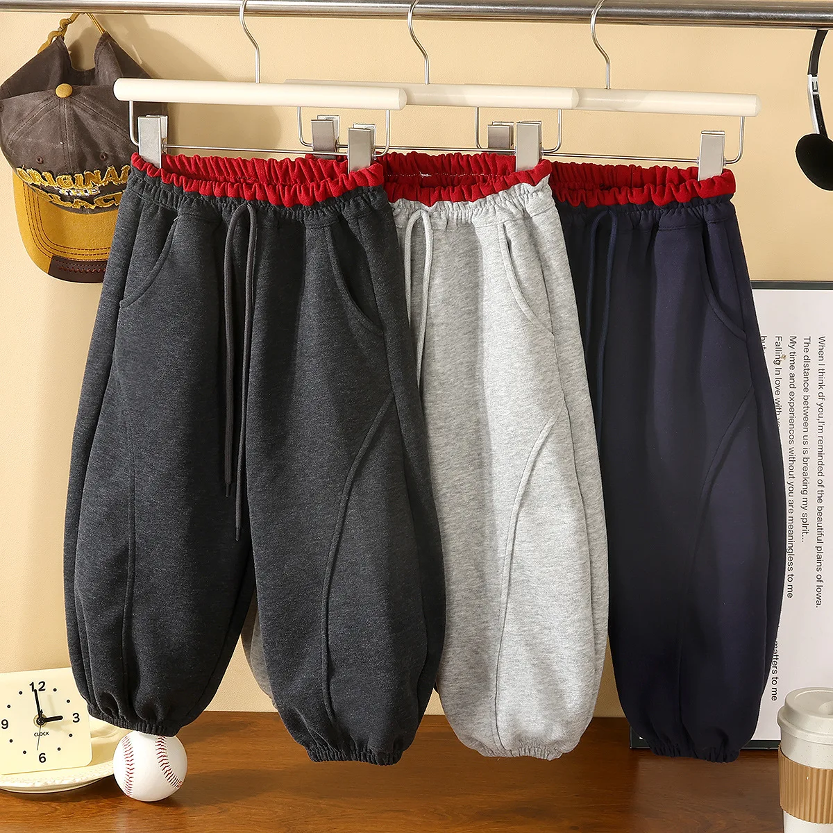 Korea Baby Boy Sweatpants Children Autumn Long Pants Kids Boys Sport Solid Color Trousers Infant Panties Toddler Spring Bottoms
