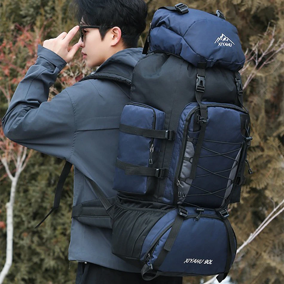 

Outdoor Mountaineering Backpack Large Capacity 90L Multi Pocket Hiking Travel Camping Bag Wear-resistant and Water-Repellent