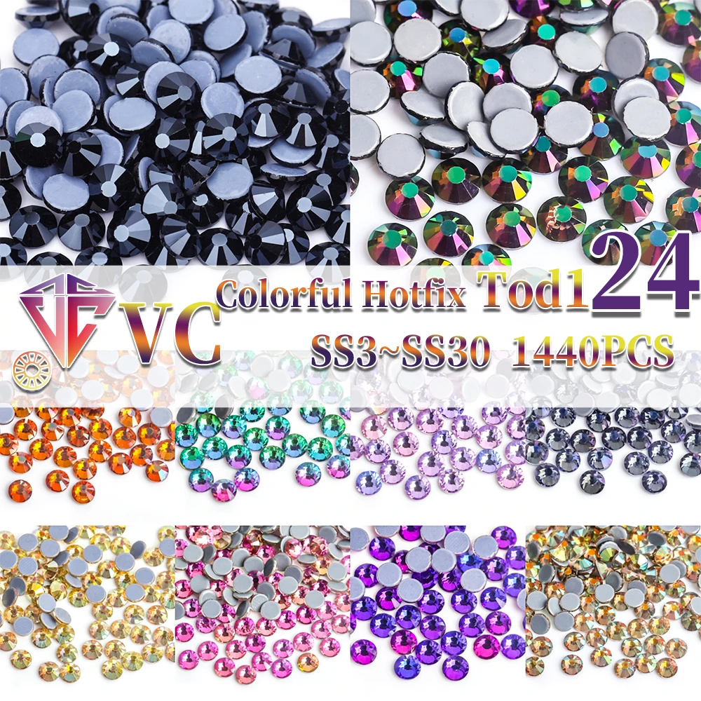 VC Quality All New Violet/Metal Crystal Hotfix Rhinestones Glass Strass Iron On Stone For Nail Art Sewing & Fabric Decoretion