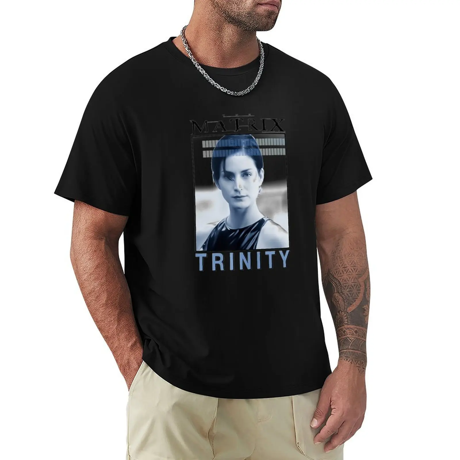 

The Matrix Trinity Black White T-Shirt designer shirts summer 2025 plus size men clothing