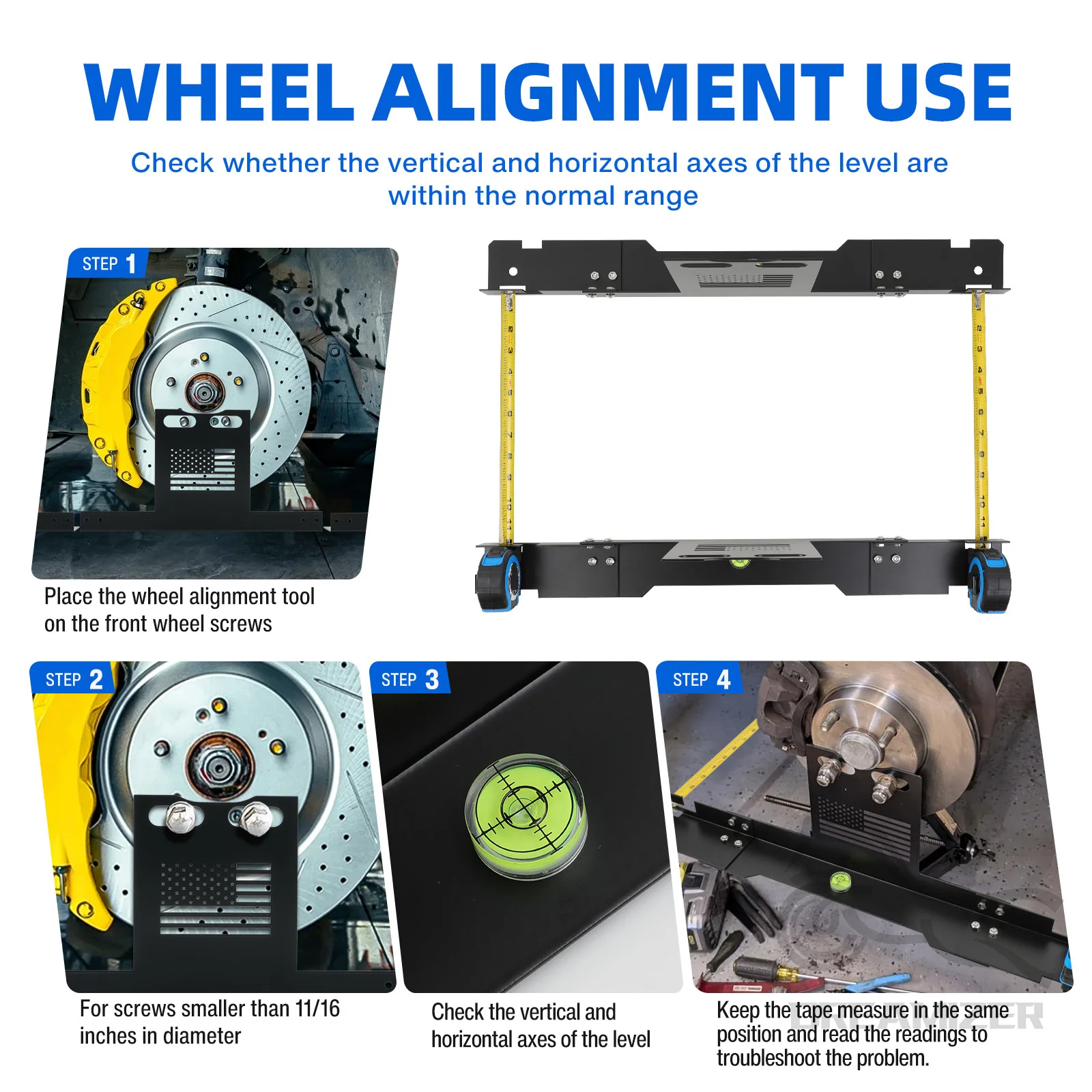 2PCS Wheel Alignment Tool Automotive Car Wheel Alignment Tool Kit No Caliper Removal Front End Alignment Tool For Cars view 5