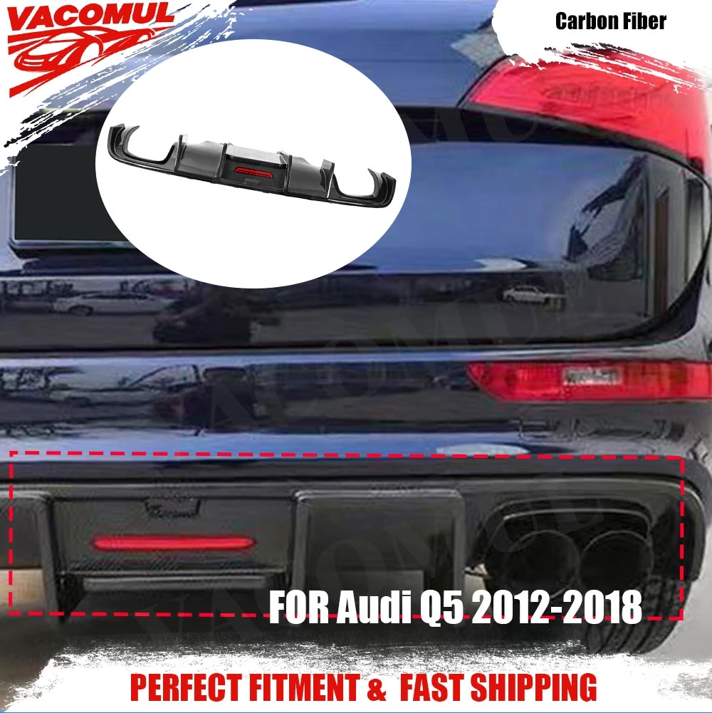 

VACOMUL для Audi Q5 2012-2018 автомобильные аксессуары из углеродного волокна, диффузор для заднего бампера, FRP, неокрашенная черная удлинительная крышка