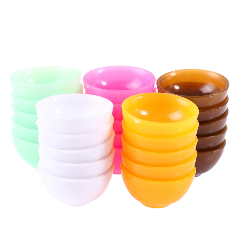 5pcs Doll House Miniature Bowl Dish Round 1/12 Scale Doll House Kitchen Dinning Accessory For Children Toys