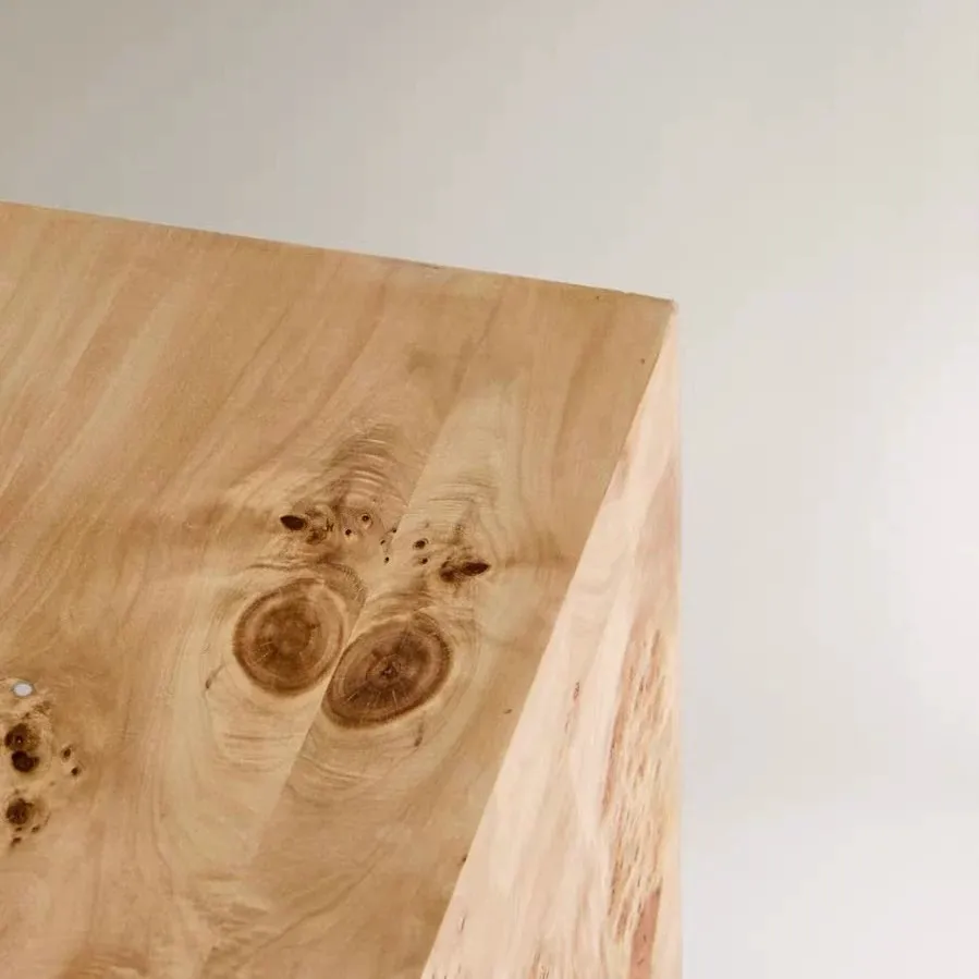 Log-style cubic-shaped side table, bedside table, small coffee table, decorative item view 4