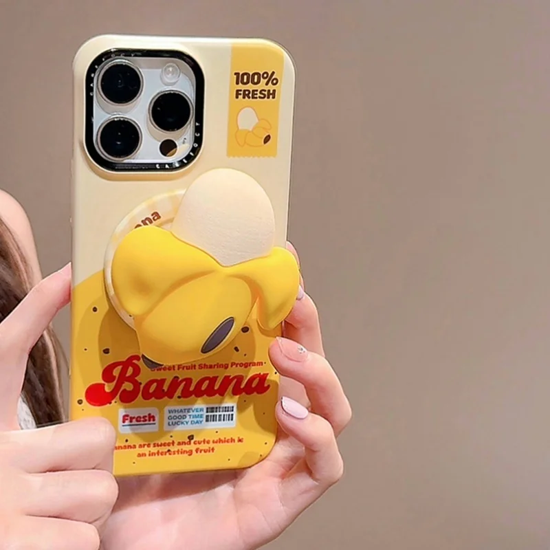 

Dessin Animé 3D Banane Pour Magsafe Griptok Поддержка Eéléphone Doigt Anneau Поддержка Pour Pliable Sans Fil Étui De Charging