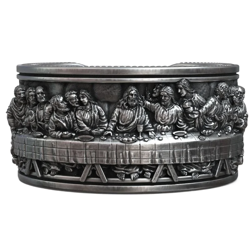 13g Leonardo the last supper jesus Cuff Rings Relief Real Customized 925 Solid Sterling Silver Rings Many Sizes 6.5-13.5