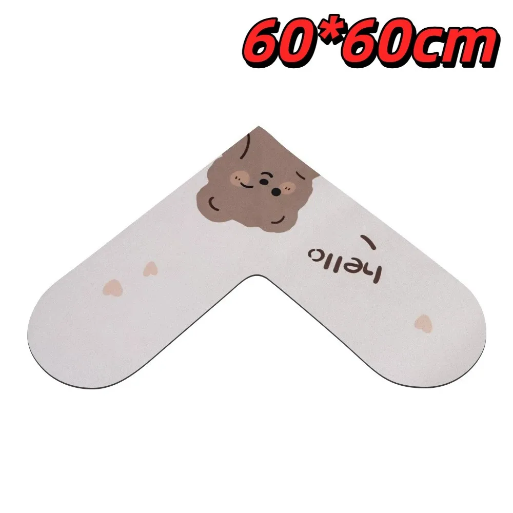 60*60cm Kitchen Carpet L-Shape Oil-Proof Anti-Slip Floor Mat Wipable Surface Water Absorbent Waterproof Doormat Kitchen Floor