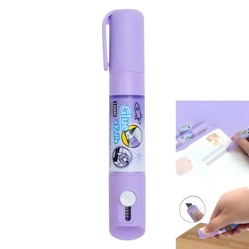 ۞ Thermal Label Correction Marker With Mini Box Cutter Cute, Thermal Paper Eraser, Privacy Information Coverage Fluid Liquid
