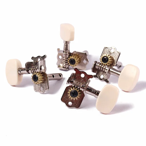 

-Tite Ukulele Tuning Pegs Machine Head For 4 String Guitar Silver Ivory Metal Plastic Ukelele Tuner Button Pegs Keep