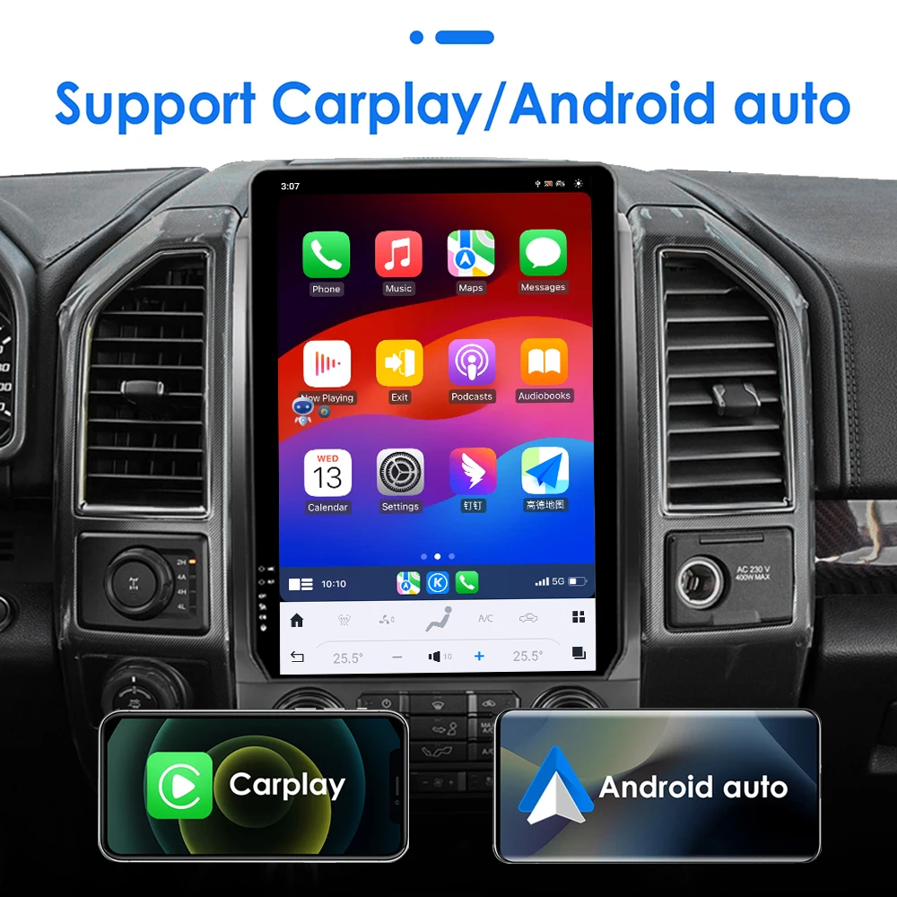 14.4'' Style Android 13 Car Radio Navigation Multimedia DVD Player Radio Video Player for F150 2015-2021 SYNC1