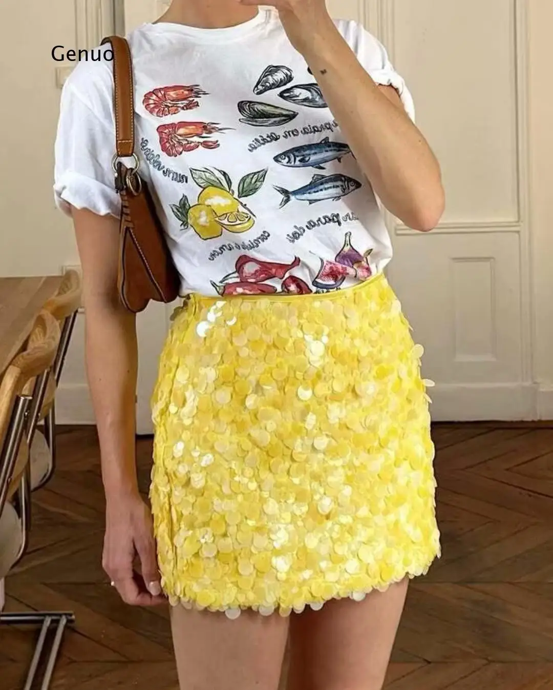 2026 Women Sparkly Sequin A Line Mini Skirt Shiny Glitter Short Skirt Summer Party Clubwear