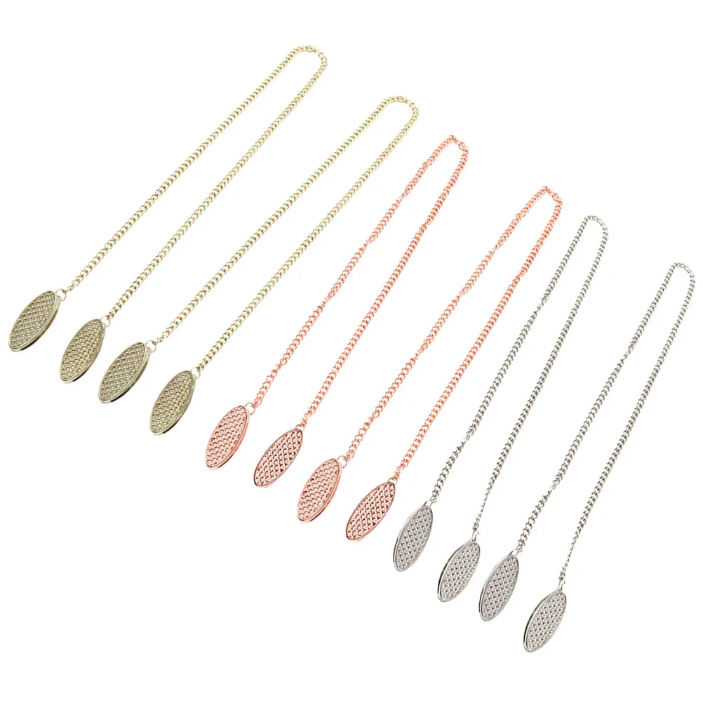 

6 шт. зажимы для салфеток, металлическая цепочка, держатели нагрудников, легкие портативные многофункциональные зажимы из сплава для домашнего использования в ресторане, клинике