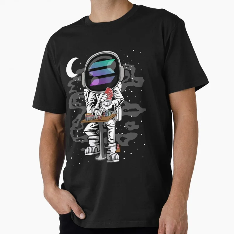 

Astronaut Solana SOL Coin To The Moon Crypto Token Blockchain Cryptocurrency Wallet Gift T shirt Large size Tops 100% cotton tee