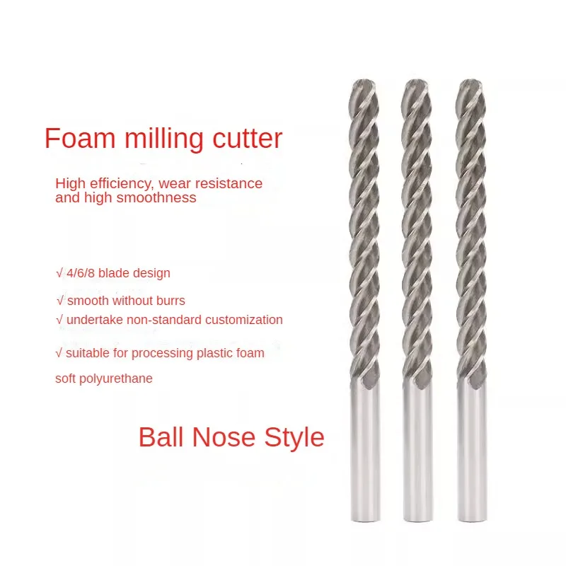 Foam Tools Engraving Carving Cutter CNC Router Bit Ball Nose End Mill EPS Styrofoam polyurethane Plastic EVA Foam Milling Cutter