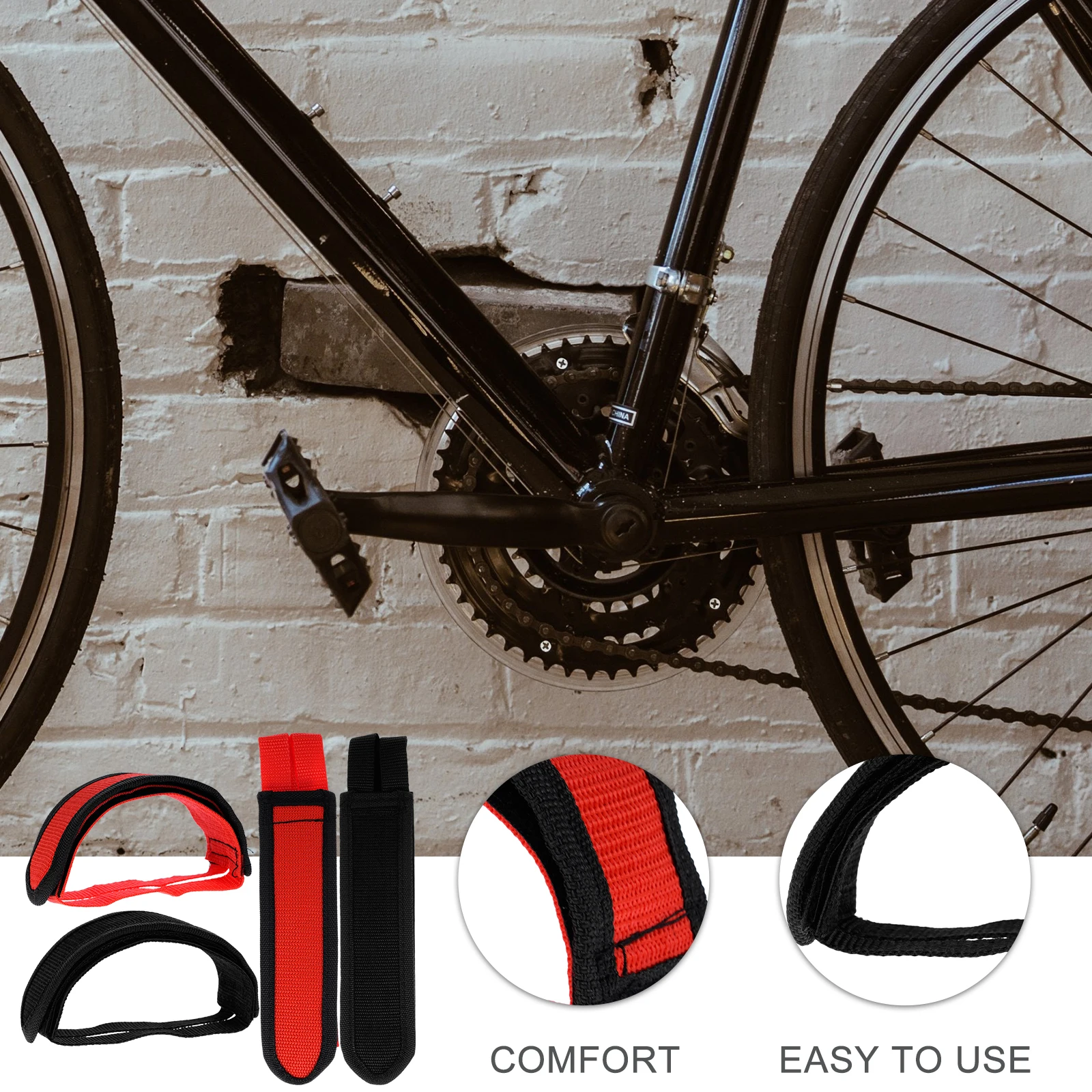 4Pcs Universal Bike Pedal Straps Adjustable Non-Buckle Design for Cycling Sports and Fitness Equipment Bike Pedal Straps