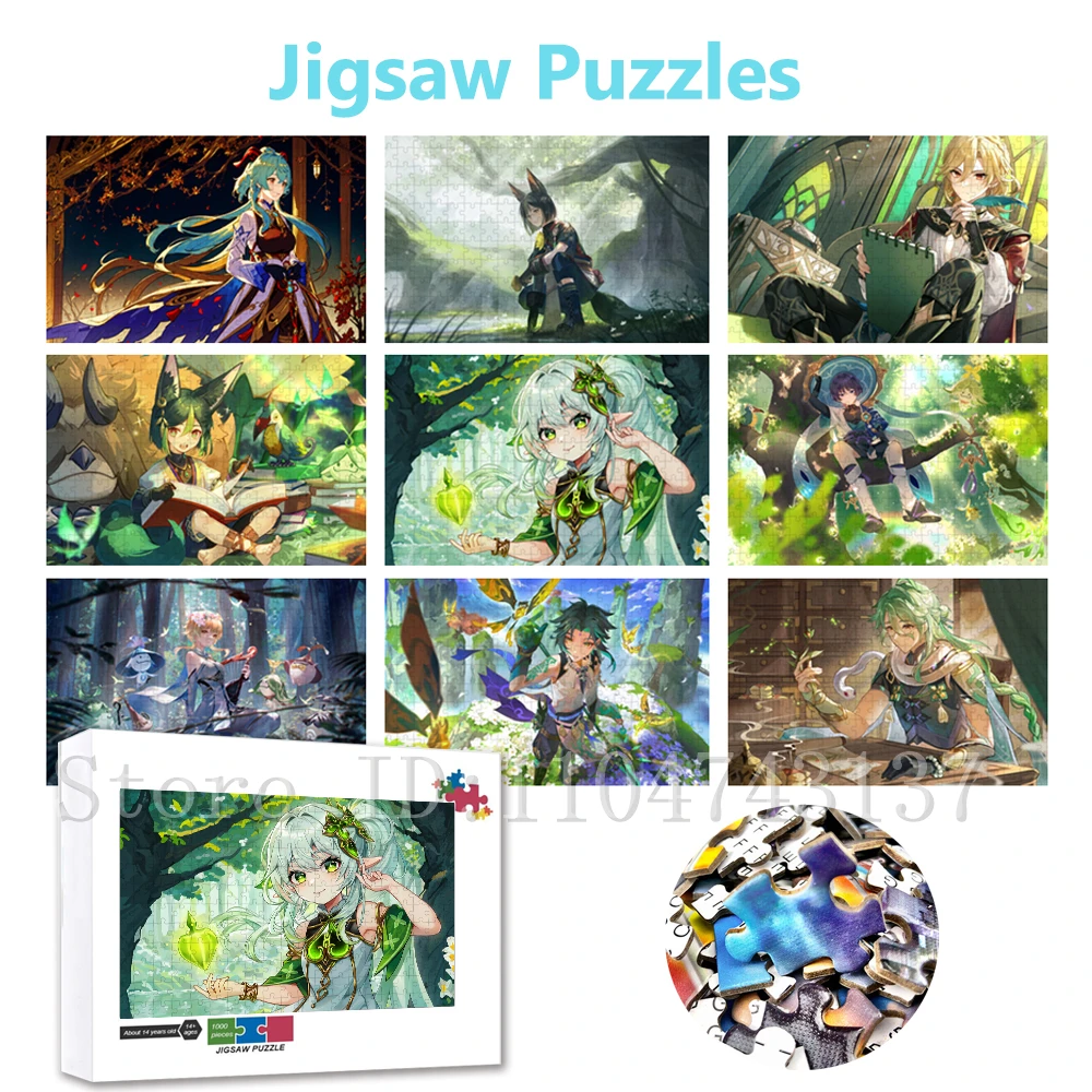 New Arrival Anime Game Puzzles for Adults Handmade Hobbies Genshin Impact Jigsaw Puzzles Intelligence Decompressing Toys