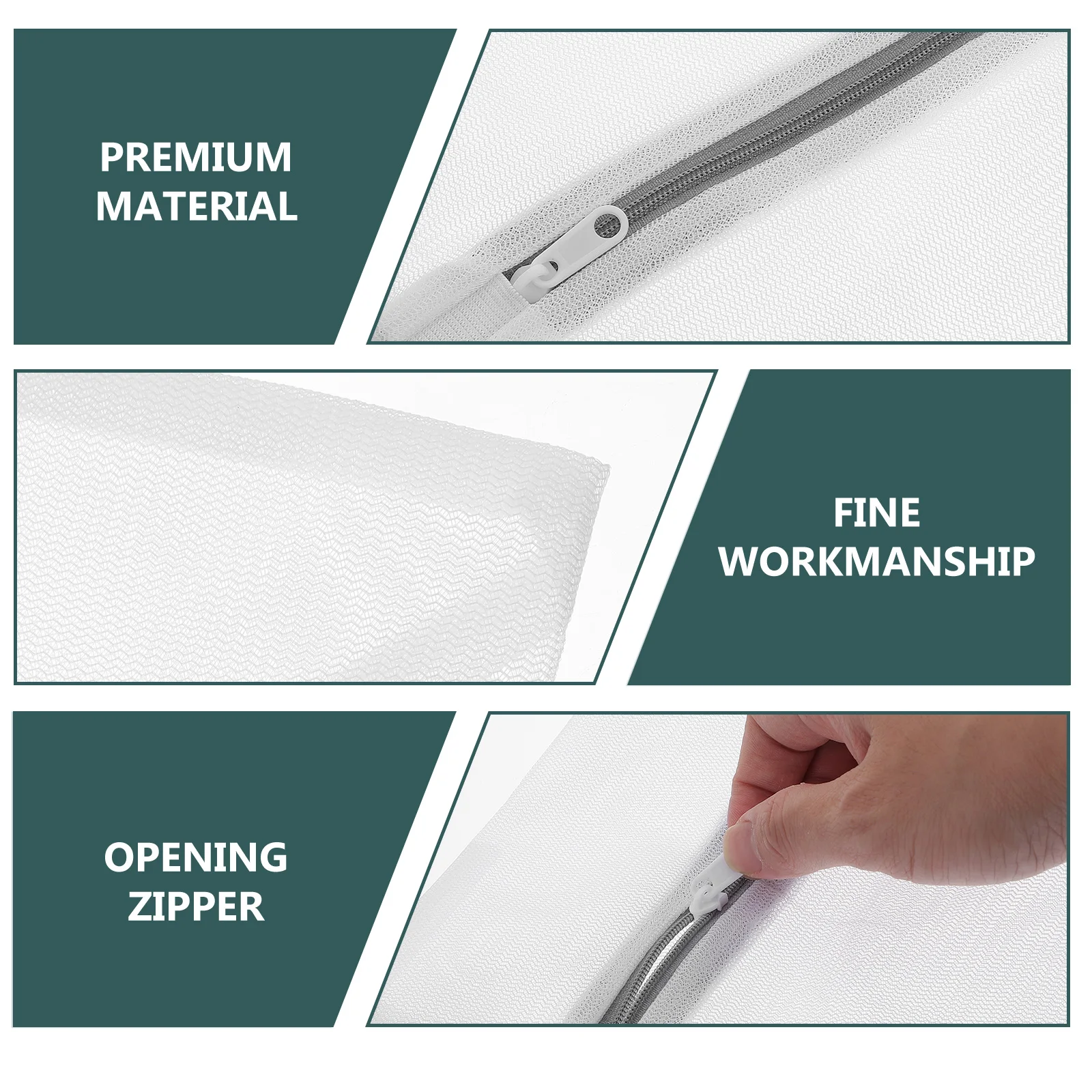 

3pcs Clothes Washing Bags Underwear Protective Mesh Laundry Pouches Washing Machine Zipper Closure Storage Saver For Bras