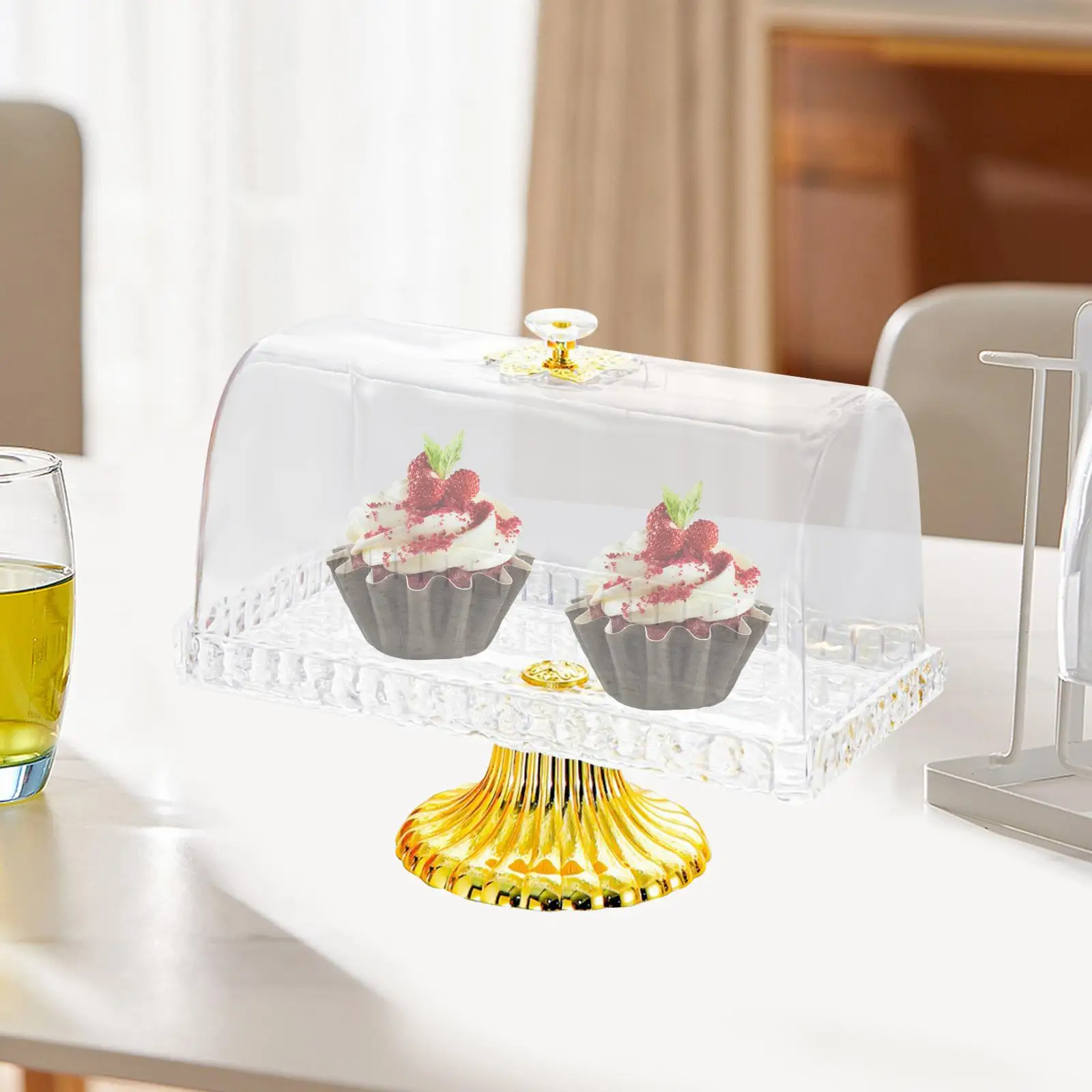 Cake Stand with Cover Pedestal Cake Plate Dessert Plate Display Tray for Candy Snacks image 3