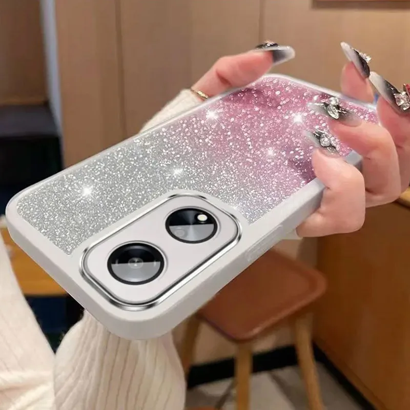 New Bling Glitter Len Protector Case For Funda Oppo Realme C67 C 67 C65 C63 C61 C55 C53 C51 C15 C30S C21 C35 C25 Silicone Cover