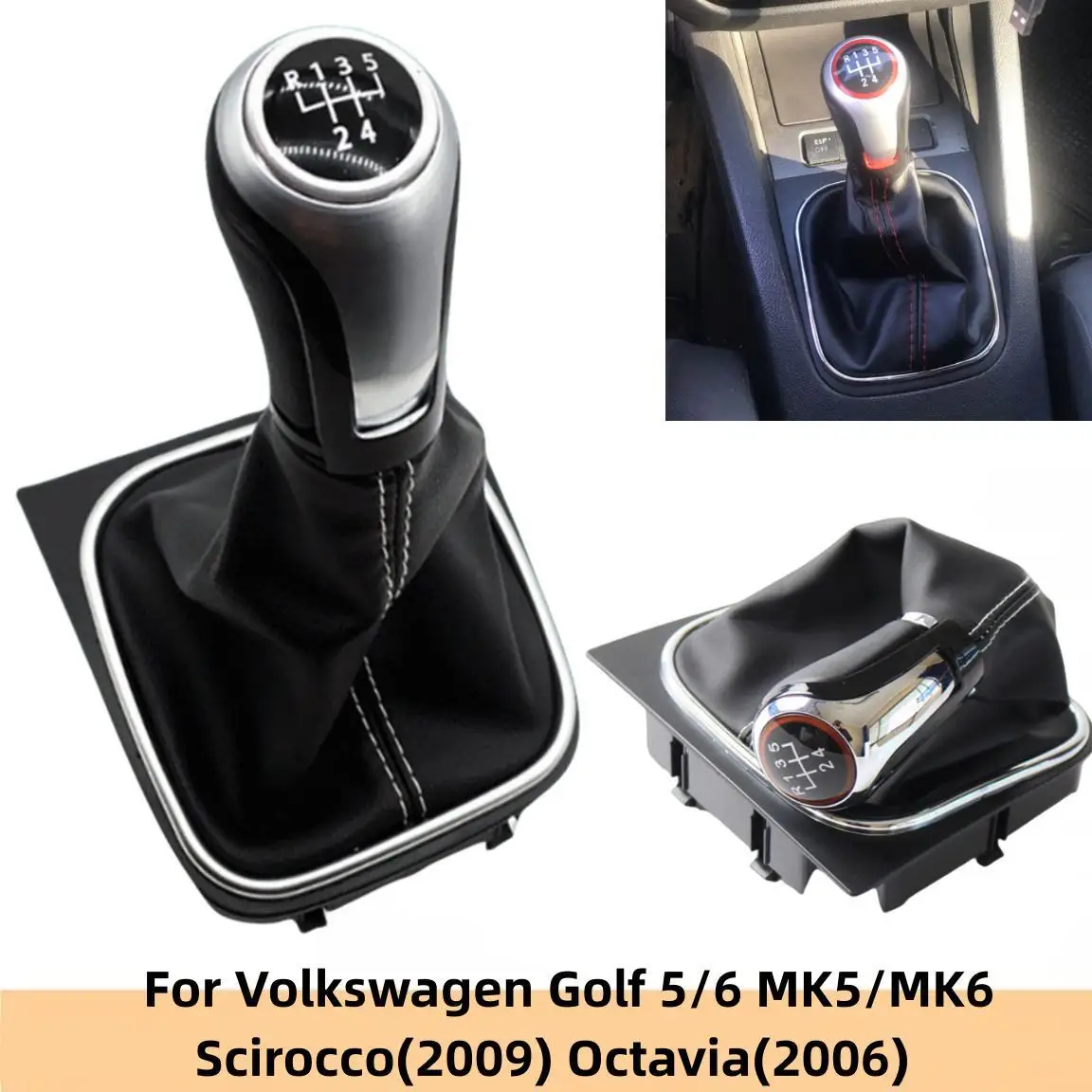 

Manual Gear Shift Knob Gaiter Boot Cover Case For Volkswagen Golf 5/6 MK5 MK6 Scirocco(2009) Octavia Car Styling Accessories