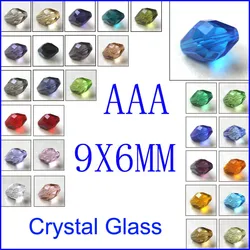 Hot Sale Rice Shape Crystal Beads 100pcs AAA 9x6mm Oval Shape Loose Glass Bead Handmade Jewelry Bracelet DIY Accessory