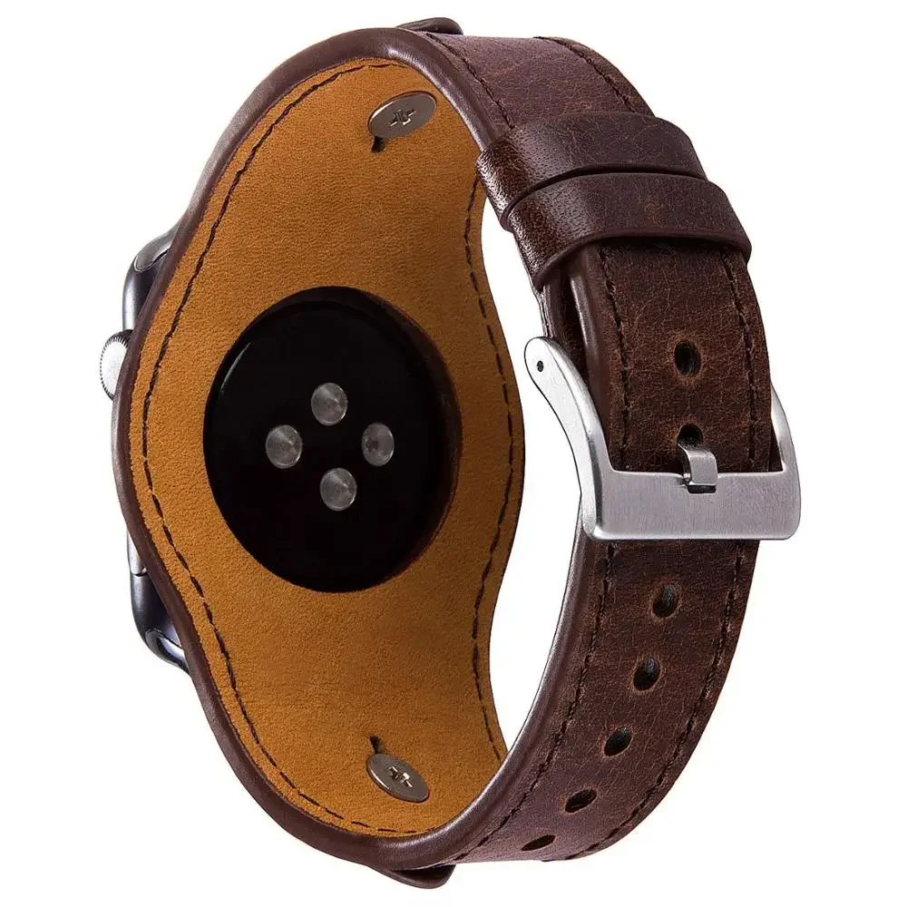 Retro Strap for Apple Watch Band Series 6 se 5/4/3/2 44mm 40mm Correa Leather Wristband for Iwatch Bracelet 38mm 42mm