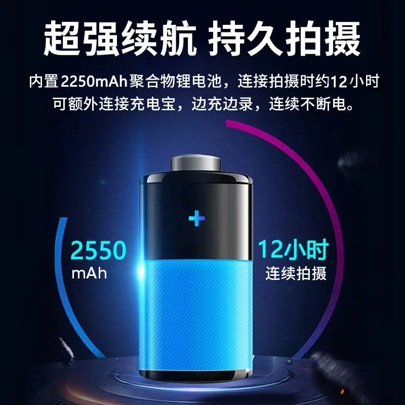 Am Kopf montierter, steckfreier, kabelloser WLAN-Recorder