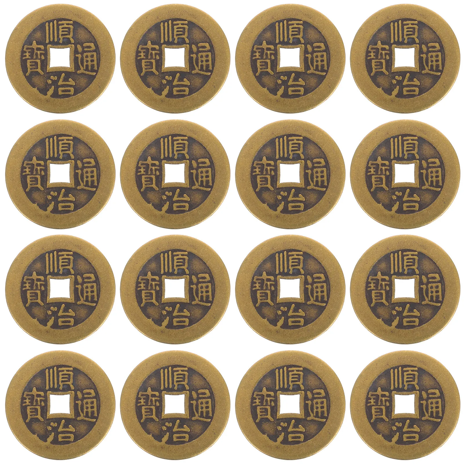 Brass Feng Shui Coins 20 Pack 28mm I Ching Lucky Money Tokens for Home Decor New Year Blessings