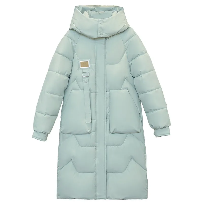 Women's Cotton-padded Clothes Winter Removable Hat Cotton-padded Clothes Women's Long Over-knee Thickened Women's Jackets Simple