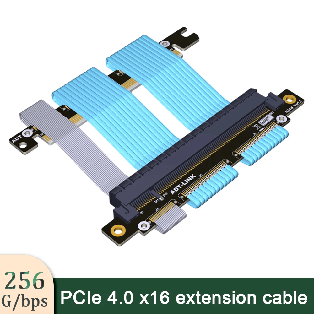 

ADT-link Graphics Card Extension Cable PCI-E x16 4.0 Full Speed Stable Compatible with ITX A4 Chassis Dual Reverse PCIe 16x