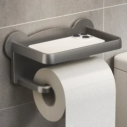 Hot Toiletrolhouder Stand Wandmontage Toiletpapier Dispenser Keuken Badkamer Opbergrek Voor Tissue Box Plank Telefoon Holde