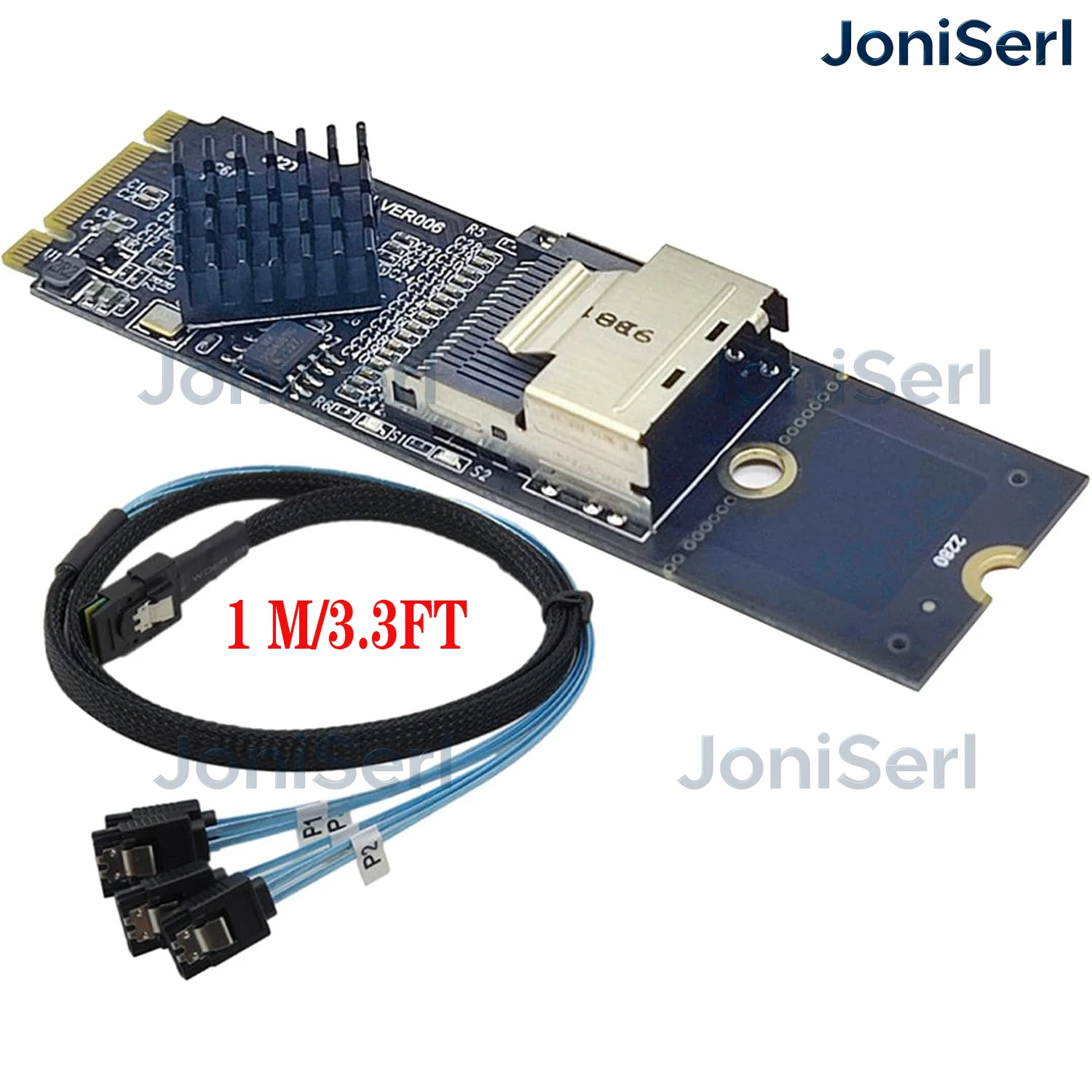 JonISerl M.2 NVME to SFF-8087 SATA3.0 Expansion Card Mini-SAS/SATA Hard Disk Adapter Card 36PIN Replacement Accessories