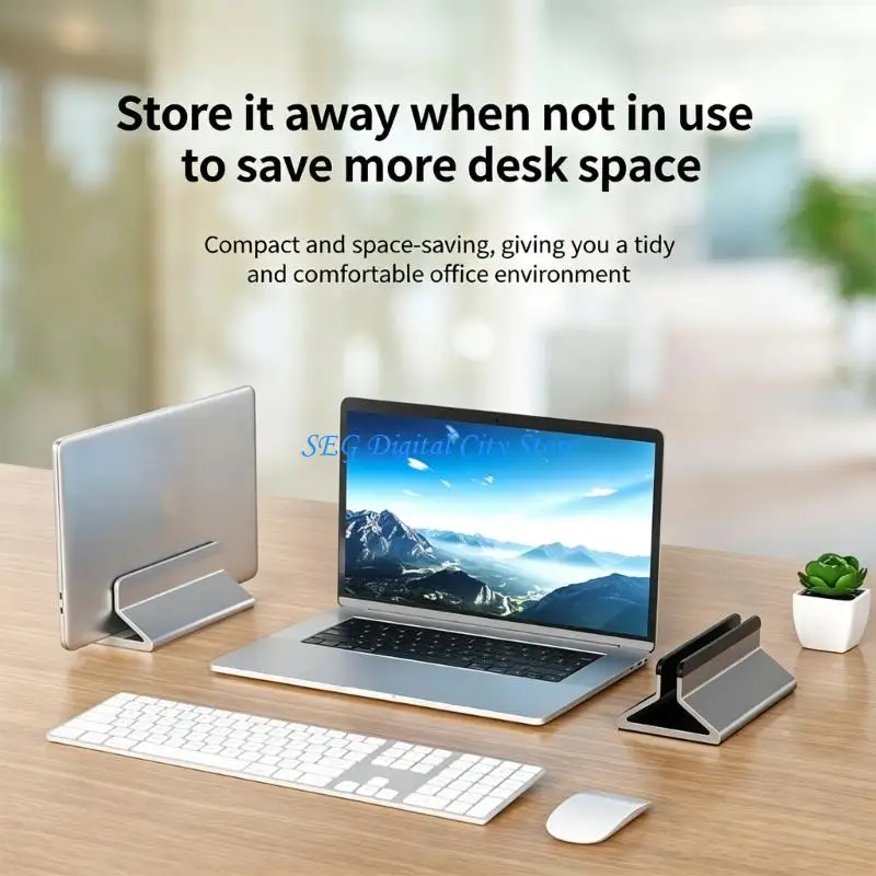 U75B Adjustable Aluminum Laptop Stand Holder Vertical Desktop Organiser For Notebook